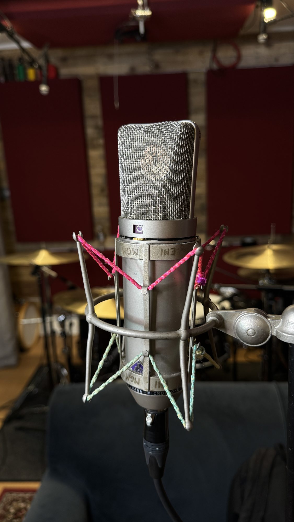 Neumann U87 microphone in the studio